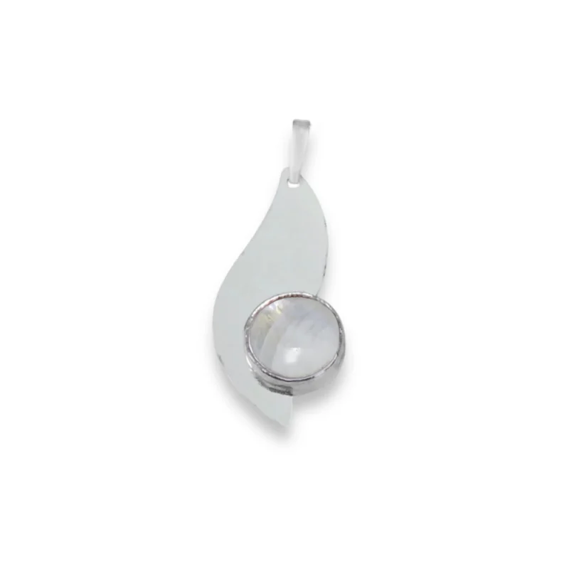 Sterling silver and 8mm Moonstone pendant